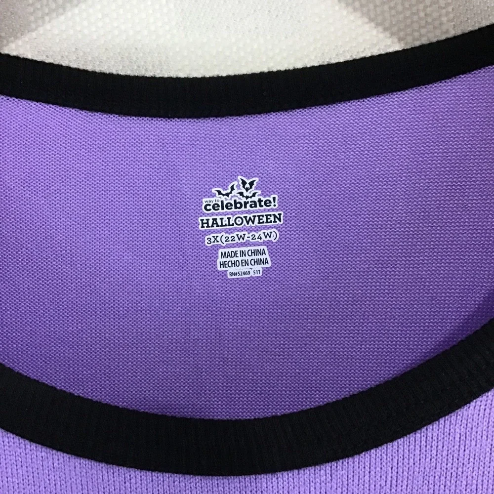 Way To Celebrate Salem Witches All Stars Halloween Ringer Tee Purple Plus 3X